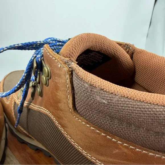 L.L. Bean Katahdin waterproof- Brown Blue laces Hiking Boots Rugged tek 2.5 sz 7 - Picture 10 of 11